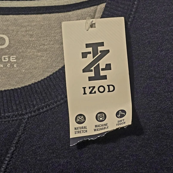 NWT IZOD Men's Crewneck Sweater in Navy with Red and White Stripes. Size XXL - Picture 3 of 4